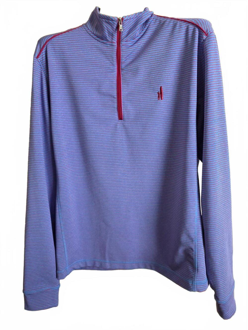Johnnie-O Vaughn Men's Striped Prep-Formance 1/4 Zip Pullover, Size Small, Golf